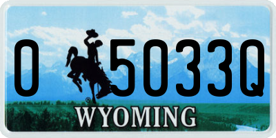 WY license plate 05033Q