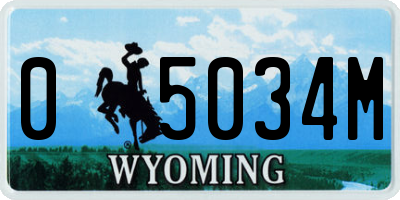 WY license plate 05034M