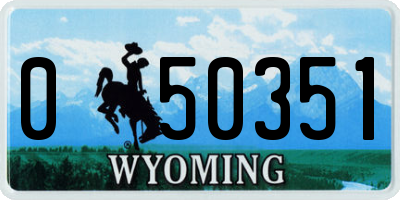 WY license plate 050351