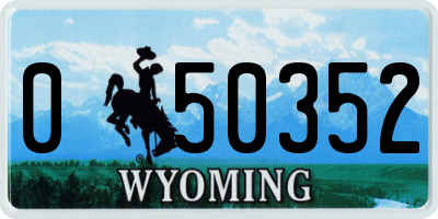 WY license plate 050352