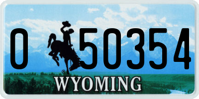 WY license plate 050354
