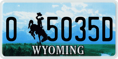 WY license plate 05035D