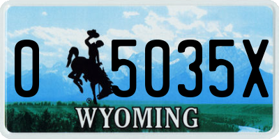 WY license plate 05035X