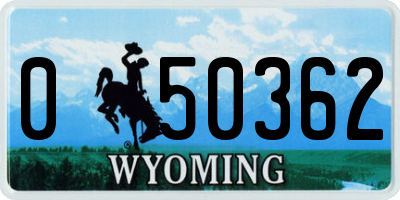 WY license plate 050362