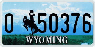 WY license plate 050376