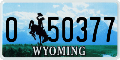 WY license plate 050377