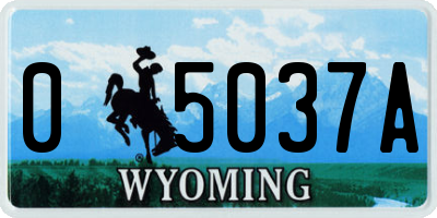 WY license plate 05037A