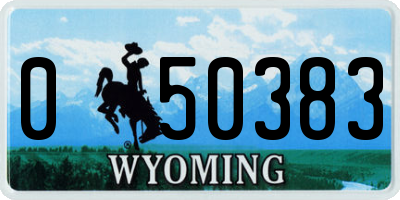 WY license plate 050383