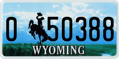 WY license plate 050388