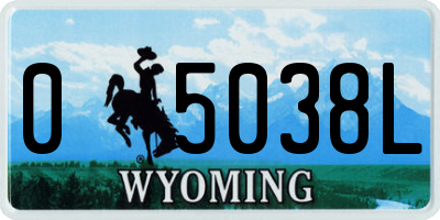 WY license plate 05038L