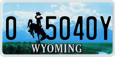 WY license plate 05040Y