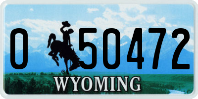 WY license plate 050472