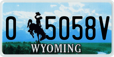 WY license plate 05058V