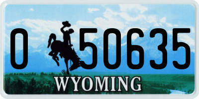 WY license plate 050635