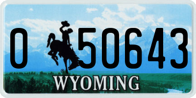 WY license plate 050643