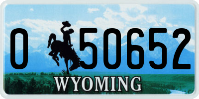 WY license plate 050652