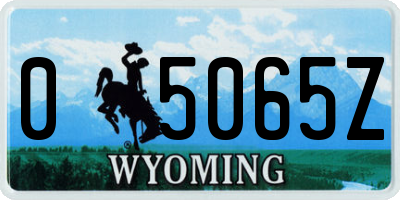 WY license plate 05065Z