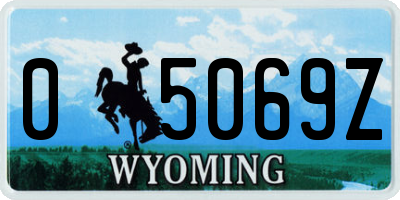 WY license plate 05069Z