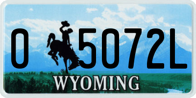 WY license plate 05072L