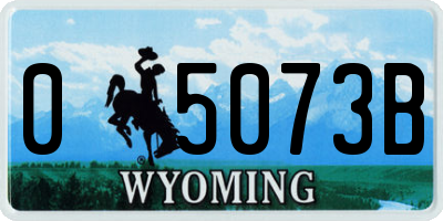 WY license plate 05073B