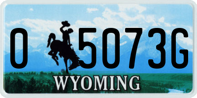WY license plate 05073G