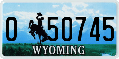 WY license plate 050745