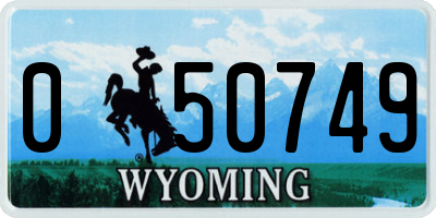 WY license plate 050749