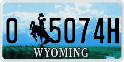 WY license plate 05074H