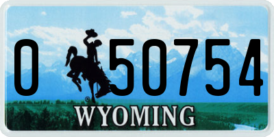WY license plate 050754