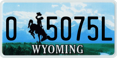 WY license plate 05075L