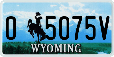 WY license plate 05075V