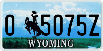 WY license plate 05075Z