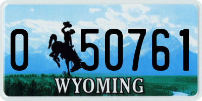 WY license plate 050761