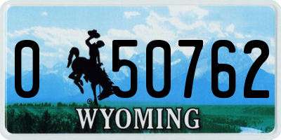 WY license plate 050762