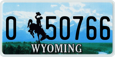 WY license plate 050766