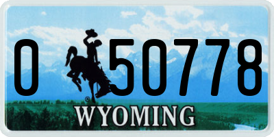 WY license plate 050778