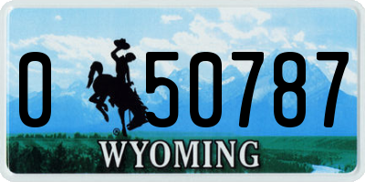 WY license plate 050787