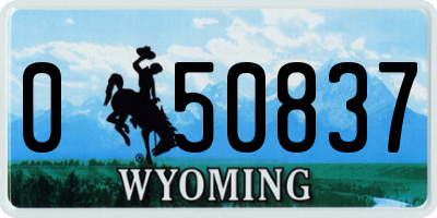 WY license plate 050837