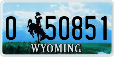WY license plate 050851