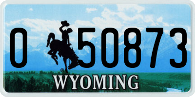 WY license plate 050873