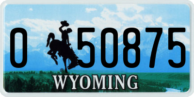 WY license plate 050875