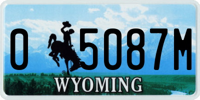 WY license plate 05087M