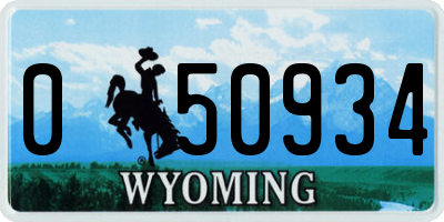 WY license plate 050934