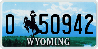 WY license plate 050942
