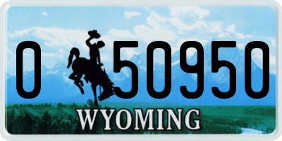 WY license plate 050950