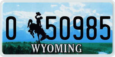 WY license plate 050985