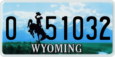 WY license plate 051032