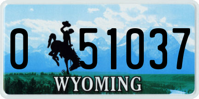 WY license plate 051037