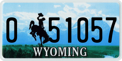 WY license plate 051057