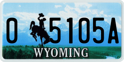 WY license plate 05105A
